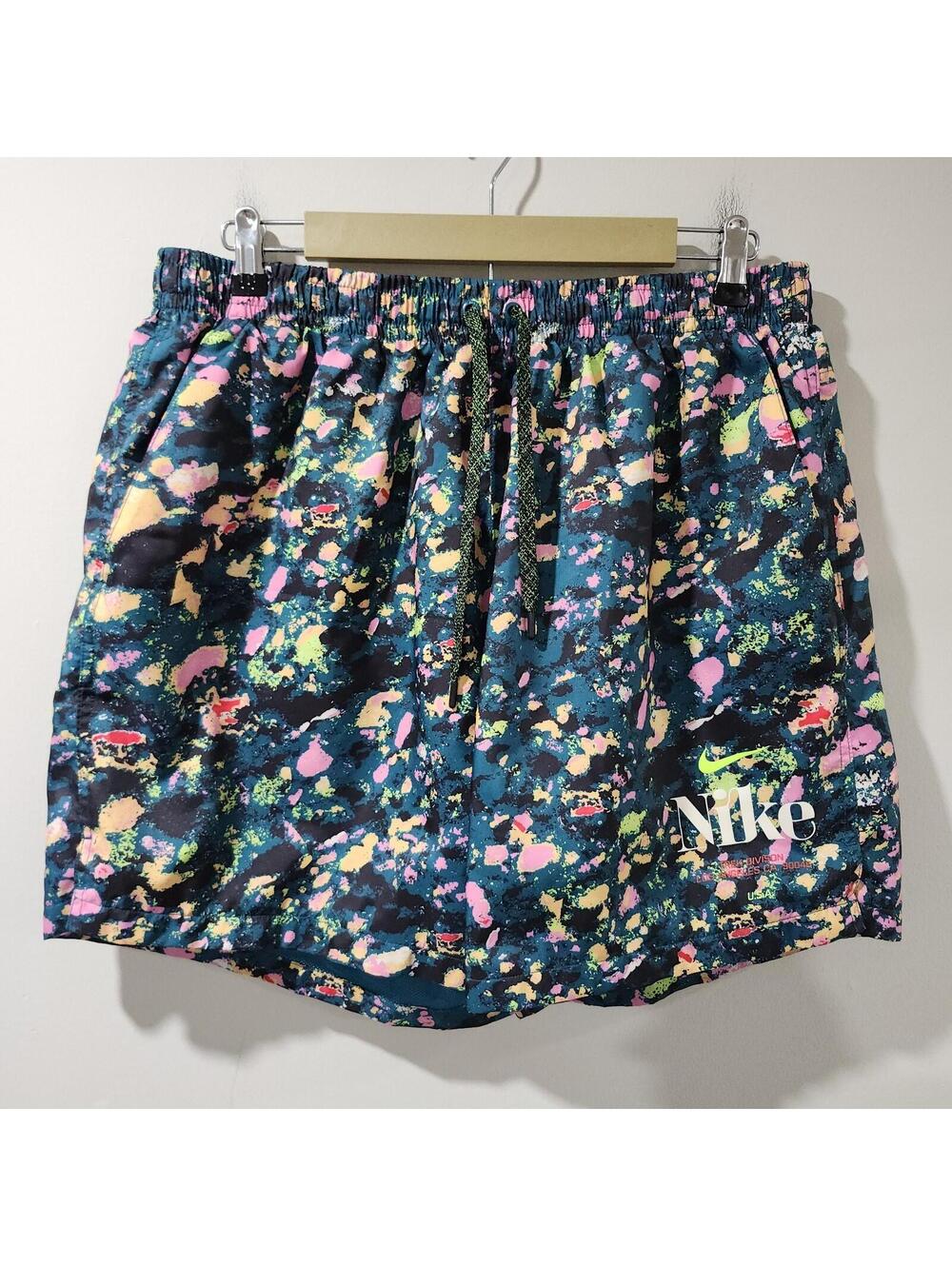 Nike Trek Division Woven Flow Shorts Splatter All Over Swim Mens XXL DR9970-367